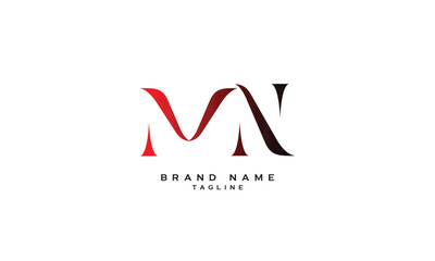 MN, NM, Abstract initial monogram letter alphabet logo design