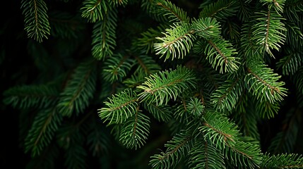 Photo of bright green pine needles set against dark shade