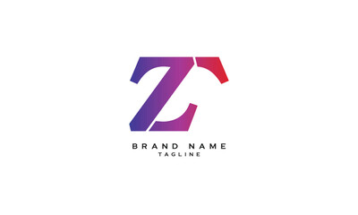 ZT, TZ, Abstract initial monogram letter alphabet logo design
