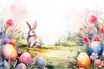 Easter background, watercolor
