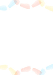 水彩で描いた赤や青や黄色の点が並んだイラスト素材