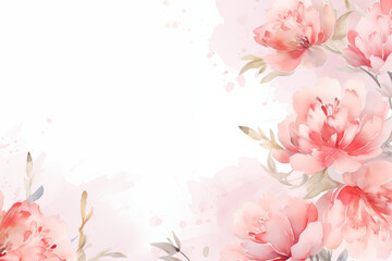 Art, watercolor, painting. Floral Vector with Pink Blossom. and natural elements for invitation card Or Summer Background