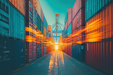 technology digital future cargo logistics transportation import export concept