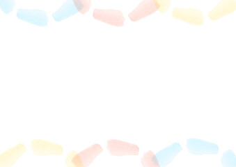 水彩で描いた赤や青や黄色の点が並んだイラスト素材