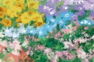 Watercolors and various flowers, chrysanthemums, cacti, roses, peonies, are beautiful