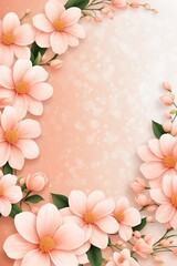 Flower peach color wallpaper illustration space for text
