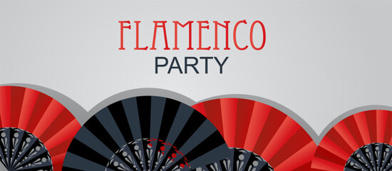 andalusian style background flamenco party with red fan - 716243310