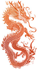chinese dragon vector on white background