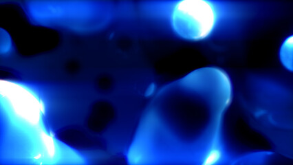 laser blue gauzy crystalline metaspheres with intensive shine - abstract 3D illustration - obrazy, fototapety, plakaty