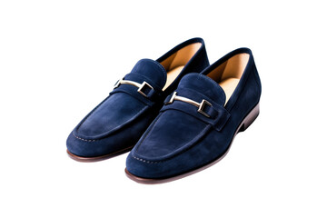 Navy Color Loafers Isolated On Transparent Background