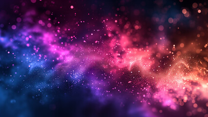 Obraz premium Vibrant Visions: Neon Color and Particle Play