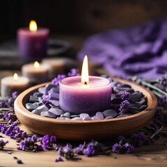Obraz na płótnie Canvas candles and lavender