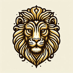 lion head line pattern illustration vector
