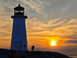 lighthouse at sunset