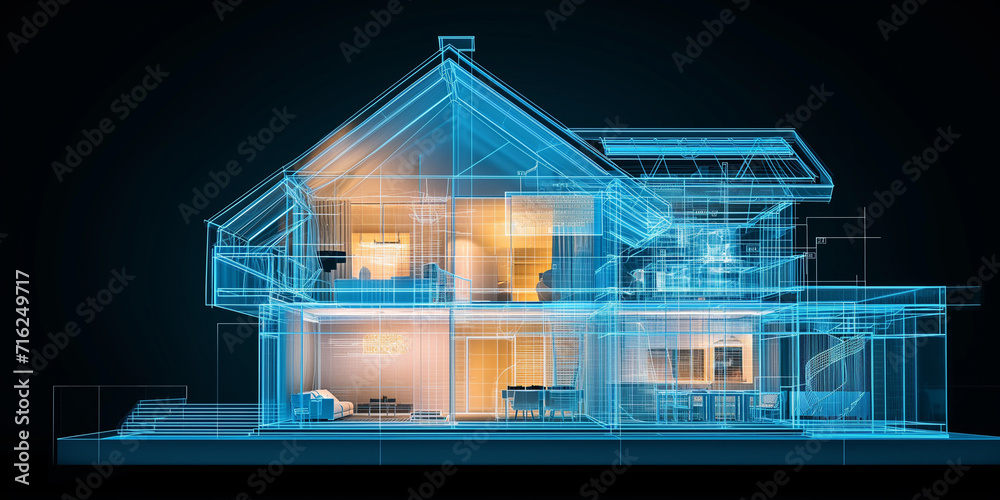 Poster transparent house under x-ray