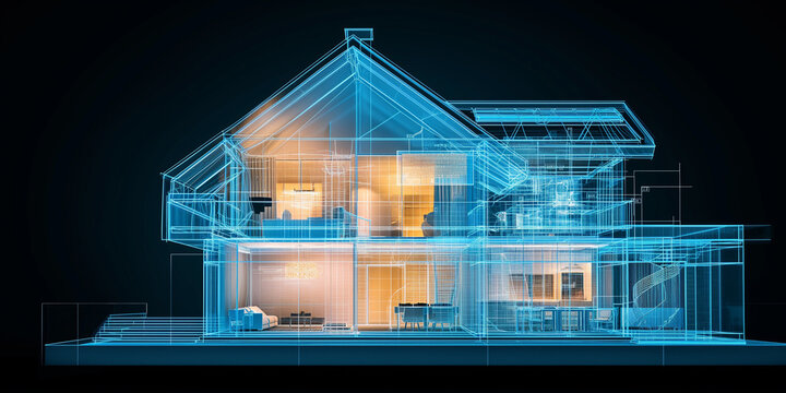 transparent house under x-ray