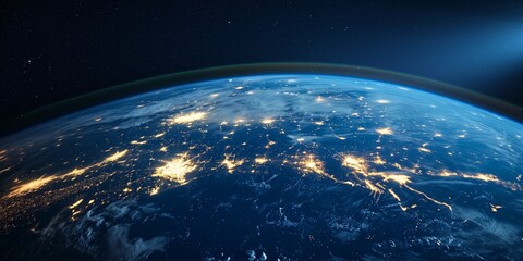 night city lights from space - Powered by Adobe
