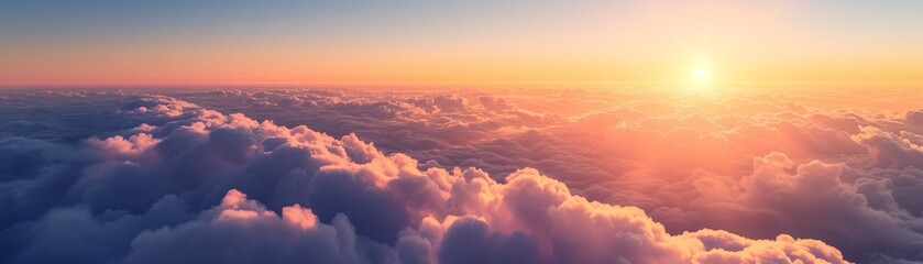Heavenly Sky sunset above the Clouds