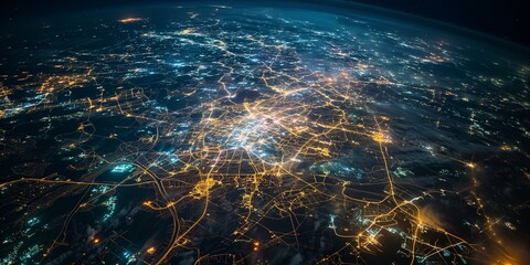 night city lights from space