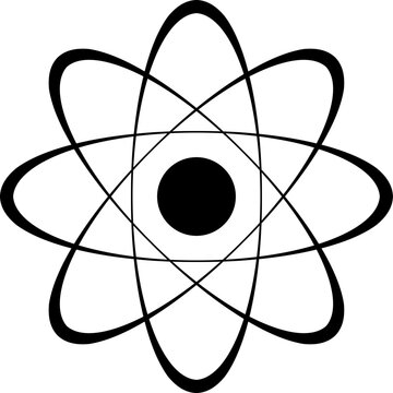React and Atom Logo Icons in a Black and White Vector Illustration