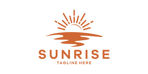 sunrise logo design, minimalist logo design.