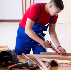 Contractor working in the workshop