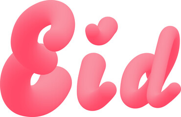 Fluid pink Eid font shape lines gradient modern aesthetic style, Muslim celebration theme