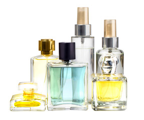 parfume bottles isolated