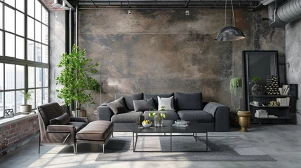 Foto op Plexiglas Modern industrial living room interior. Ai Generative © Witri