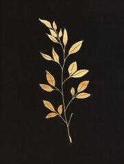 Fototapeta premium Botanical illustration in a stunning gold aesthetic, tailor-made for wall art and printing design