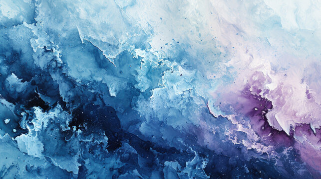 Abstract watercolor background combines cool blue, purple and silver colors © boxstock production