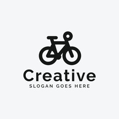 Minimalist Bicycle Logo Design Against a White Background for Creative Branding