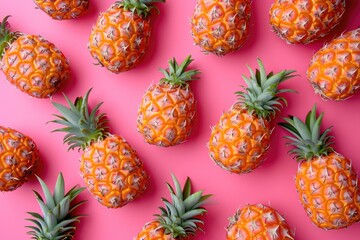 tropical fruit pineapple pale soft color background - obrazy, fototapety, plakaty