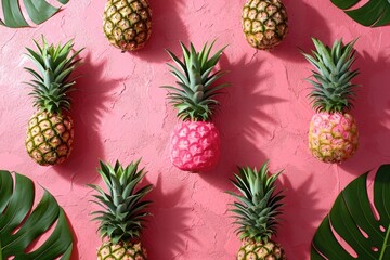 tropical fruit pineapple pale soft color background