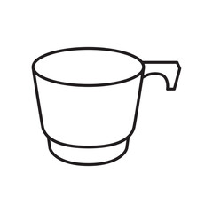 plastic cup icon. editable icon vectors on white background.  High quality design element. Editable linear style stroke. Vector icon.