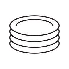 round plate icon. editable icon vectors on white background. Tableware, bowls, plates, High quality design element. Editable linear style stroke. Vector icon.