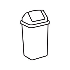 wastebasket icon. editable icon vectors on white background.  High quality design element. Editable linear style stroke. Vector icon.
