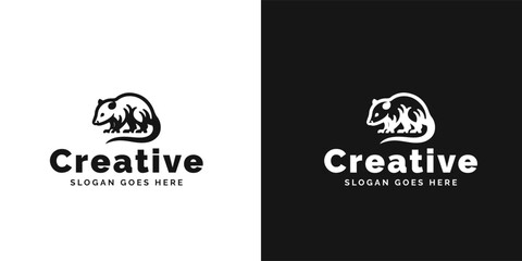 Bear Silhouette Emblem for a Creative Brand on a Black and White Background
