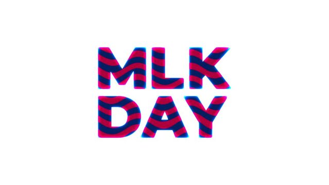 Celebrating MLK day text video animation typography with fluid effect. Martin Luther king day greeting animated