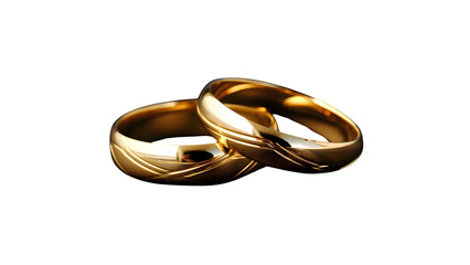 Gold wedding rings isolated 