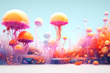 Surreal background design using acid colors, psychedelic culture.
