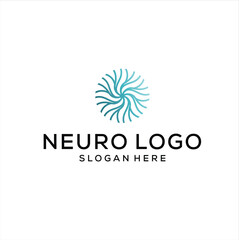 Simple neuro logo design vector concept, neurology for medical icon