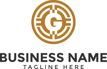Letter G blockchain and crypto logo, blockchain logo, crypto logo, digital currency logo icon and symbol for cryptocurrency website and business, techfinance logo