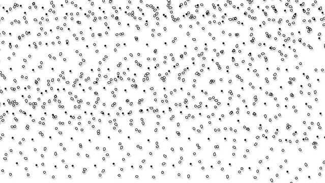 Animation of pebbles or small stones changing their position and density. The art can also be snowflakes, drops of water on glass, or a cluster of bubbles of soap foam.