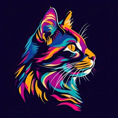 Cat Animal Logo Symbol Multicolor Art Generative AI