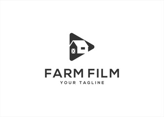 Farm House Film Movie Logo design vector illustration template