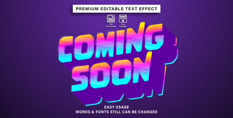 Obraz premium Editable text or font effect Coming soon