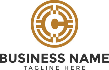 Letter C blockchain and crypto logo, blockchain logo, crypto logo, digital currency logo icon and symbol for cryptocurrency website and business, techfinance logo
