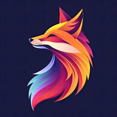 Fox Animal Logo Symbol Multicolor Figure Generative AI