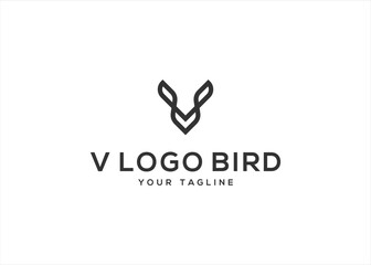 V Bird Eagle logo design vector illustration	